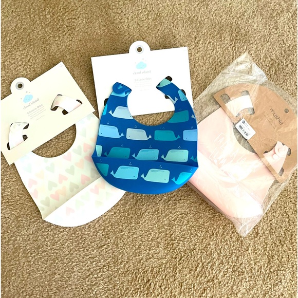 Silicone Pocket Bibs - 3 count - NWT - Picture 1 of 6